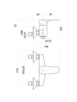 Смеситель для душа Fiore KYMA , хром арт-75CR6511 — фото 2, Смеситель для душа