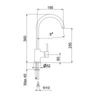 Товар: Смеситель для кухни Webert Praga , черный арт-PR920302560 - фото 4 Смеситель для кухни Webert Praga , черный арт-PR920302560 — фото 4, Смесители для кухни