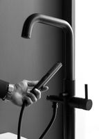 Смеситель для ванны Allen Brau Priority 5.31008-31 Черный матовый — фото 26, Смесители напольные