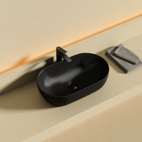 Раковина CERAMICANOVA Twist накладная овальной формы 500x300x140 черный матовый арт-CN12001MB — фото 3, Раковины накладные