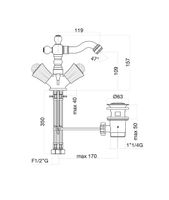 Смеситель для биде Fiore VENERE SKY (SWAROVSKI®) , золото арт-13OO0635 — фото 2, Смесители для биде