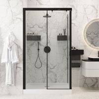 Душевой уголок Ceruttispa 120x80 Marbella 120B-L 7909 профиль Черный стекло прозрачное — фото 3, Прямоугольные душевые уголки