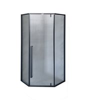 Душевой уголок Ceruttispa 90x90 C3ABD профиль Черный стекло рифленое — фото 14, Душевые уголки трапеция