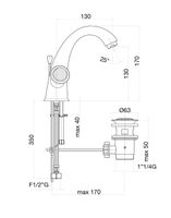 Смеситель для раковины Fiore VENERE SKY (SWAROVSKI®) , хром/золото арт-13CO0623 — фото 2, Смесители для раковины