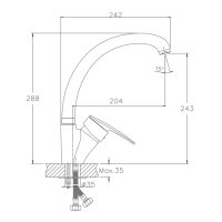 Смеситель для кухни Haiba , хром арт-HB4106 — фото 2, Смесители для кухни