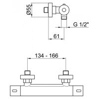 Смеситель для душа с термостатом Webert Elio , никель арт-EL980102345 — фото 2, Смесители для душа с термостатом