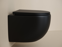 Унитаз Ceramicanova UP Rimless CN4007MB подвесной Черный матовый с сиденьем Микролифт — фото 9, Подвесные унитазы