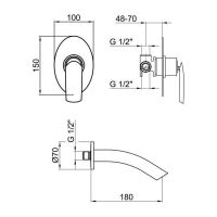 Смеситель для раковины Webert Aria , белый арт-AI830606844 — фото 2, Смесители для раковины