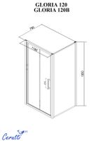 Душевой уголок Ceruttispa Gloria 120x80 профиль Хром стекло прозрачное — фото 8, Прямоугольные душевые уголки