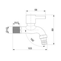 Товар: Кран водоразборный с аэратором Splenka S249.72, сатин - фото 2 Кран водоразборный с аэратором Splenka S249.72, сатин — фото 2, Смесители для кухни