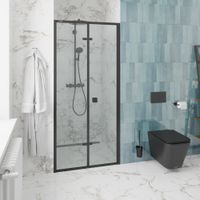 Душевая дверь Ceruttispa Bella 90 D91B профиль Черный стекло прозрачное — фото 7, Складные душевые двери