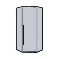 Душевой уголок Ceruttispa 90х90 C3AB профиль Черный стекло тонированное — фото 2, Душевые уголки трапеция