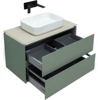 Тумба под раковину Allen Brau Infinity 85 1.21001.CGM подвесная Олива матовая — фото 12, Тумбы под раковину