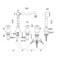 Товар: Смеситель на борт ванны Fiore MARGOT , хром/золото арт-26CO0607 - фото 2 Смеситель на борт ванны Fiore MARGOT , хром/золото арт-26CO0607 — фото 2, Смесители на борт ванны