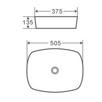 Раковина чаша Terminus Ното , белый арт-04RN50x37x13W — фото 2, Раковины накладные