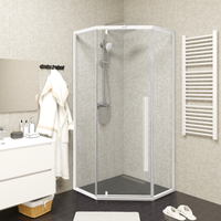 Душевой уголок Ceruttispa 90x90 C3AW профиль Белый стекло прозрачное — фото 2, Душевые уголки трапеция