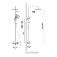 Душевая система Сантаком stOmega 7705, хром — фото 2, Душевые стойки