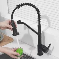 Смеситель для кухни с гибким изливом и режимом душ Haiba , черный арт-HB73826-7 — фото 5, Смесители для кухни