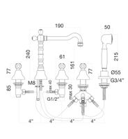 Товар: Смеситель на борт ванны Fiore COLONIALE , хром/золото арт-02CO0607 - фото 2 Смеситель на борт ванны Fiore COLONIALE , хром/золото арт-02CO0607 — фото 2, Смесители на борт ванны