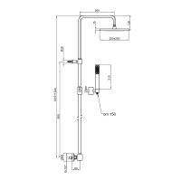 Душевая система с термостатом Webert Azeta New , хром арт-AA980507015METAL — фото 2, Душевые стойки