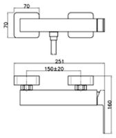 Смеситель для душа Webert Pegaso , золото арт-PE870102794 — фото 2, Смесители для душа без лейки