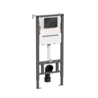 Система инсталляции для унитазов CERAMICANOVA Balance с кнопкой смыва Circle, цвет черный матовый, с — фото 5, Инсталляции для унитазов