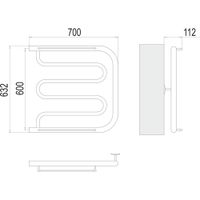 Полотенцесушитель водяной Terminus Фокстрот (1&quot;) БШ 60х70 4620768881473 — фото 2, Водяные полотенцесушители