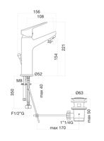 Смеситель для раковины Fiore KYRO , хром арт-86CR8112 — фото 2, Смесители для раковины