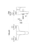 Смеситель для ванны Fiore KYMA , хром арт-75CR6502 — фото 2, Смеситель для ванны