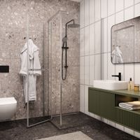 Душевой уголок Ceruttispa 90x90 MIMI ZQ91T 7705 профиль Хром стекло прозрачное — фото 4, Квадратные душевые уголки