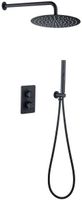 Душевая система Allen Brau Priority 5.31013-31 с термостатом Черная матовая — фото 1, Встраиваемые душевые комплекты