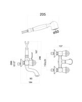 Смеситель для ванны Fiore XT SKY (SWAROVSKI®) , хром/золото арт-17CO0610 — фото 2, Смеситель для ванны