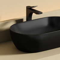 Раковина CERAMICANOVA Twist накладная овальной формы 500x300x140 черный матовый арт-CN12001MB — фото 6, Раковины накладные