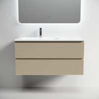 Тумба подвесная SANCOS Folk левая 995х445х500, c двумя ящиками оснащенными доводчиками, Капучино, арт.FL100LCP — фото 1, Тумбы под раковину