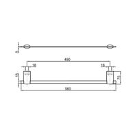 Полотенцедержатель 56 см Webert Aria , хром арт-AI500601015 — фото 2, Полотенцедержатели