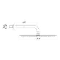 Верхний душ ультратонкий с кронштейном Fiore , хром арт-30CR8652 — фото 2, Верхние души