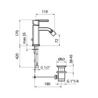 Смеситель для биде Webert Azeta , хром арт-AZ840102015 — фото 2, Смесители для биде