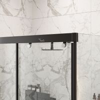 Душевой уголок Ceruttispa 120x80 Marbella 120B-L 7909 профиль Черный стекло прозрачное — фото 6, Прямоугольные душевые уголки