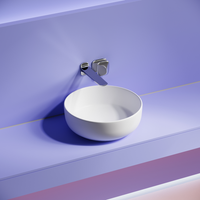 Раковина накладная Taycan, круглая, диаметр 375 мм, высота 140 мм, белая матовая арт-CN12003MW — фото 2, Раковины накладные