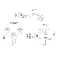 Товар: Смеситель для ванны Webert Aurora , медь арт-AU850101060 - фото 2 Смеситель для ванны Webert Aurora , медь арт-AU850101060 — фото 2, Смеситель для ванны