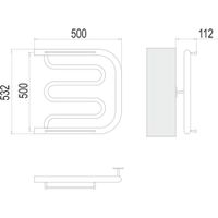 Полотенцесушитель водяной Terminus Фокстрот (1&quot;) БШ 50х50 4620768881039 — фото 2, Водяные полотенцесушители