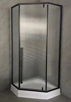 Душевой уголок Ceruttispa 90x90 C3ABD профиль Черный стекло рифленое — фото 13, Душевые уголки трапеция
