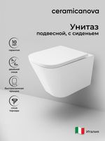 Унитаз Ceramicanova Union CN4009T подвесной Белый с сиденьем Микролифт — фото 25, Подвесные унитазы