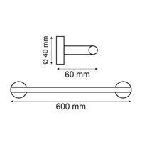 Полотенцедержатель 60 см Webert Rimini , золото арт-RI500503010 — фото 2, Полотенцедержатели