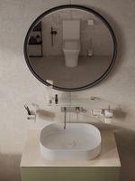 Тумба под раковину Allen Brau Infinity 85 1.21001.CGM подвесная Олива матовая — фото 14, Тумбы под раковину