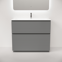 Тумба напольная SANCOS Folk Floor 995х445х850, c двумя ящиками оснащенными доводчиками, Ergraut soft, арт. арт-FL100FES — фото 1, Тумбы под раковину