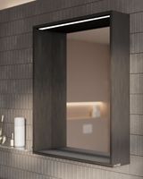 Зеркало Allen Brau Reality 100 с подсветкой Черный браш с сенсорным выключателем арт-1.32020.BB — фото 7, Зеркала в ванную комнату