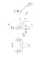 Смеситель для ванны Fiore KEVON BLACK MATT , черный арт-81NN1509 — фото 2, Смеситель для ванны