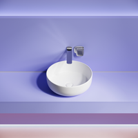 Раковина накладная Taycan, круглая, диаметр 375 мм, высота 140 мм, белая матовая арт-CN12003MW — фото 3, Раковины накладные