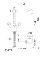 Смеситель для раковины Fiore COLONIALE , хром/золото арт-02CO0625 — фото 2, Смесители для раковины